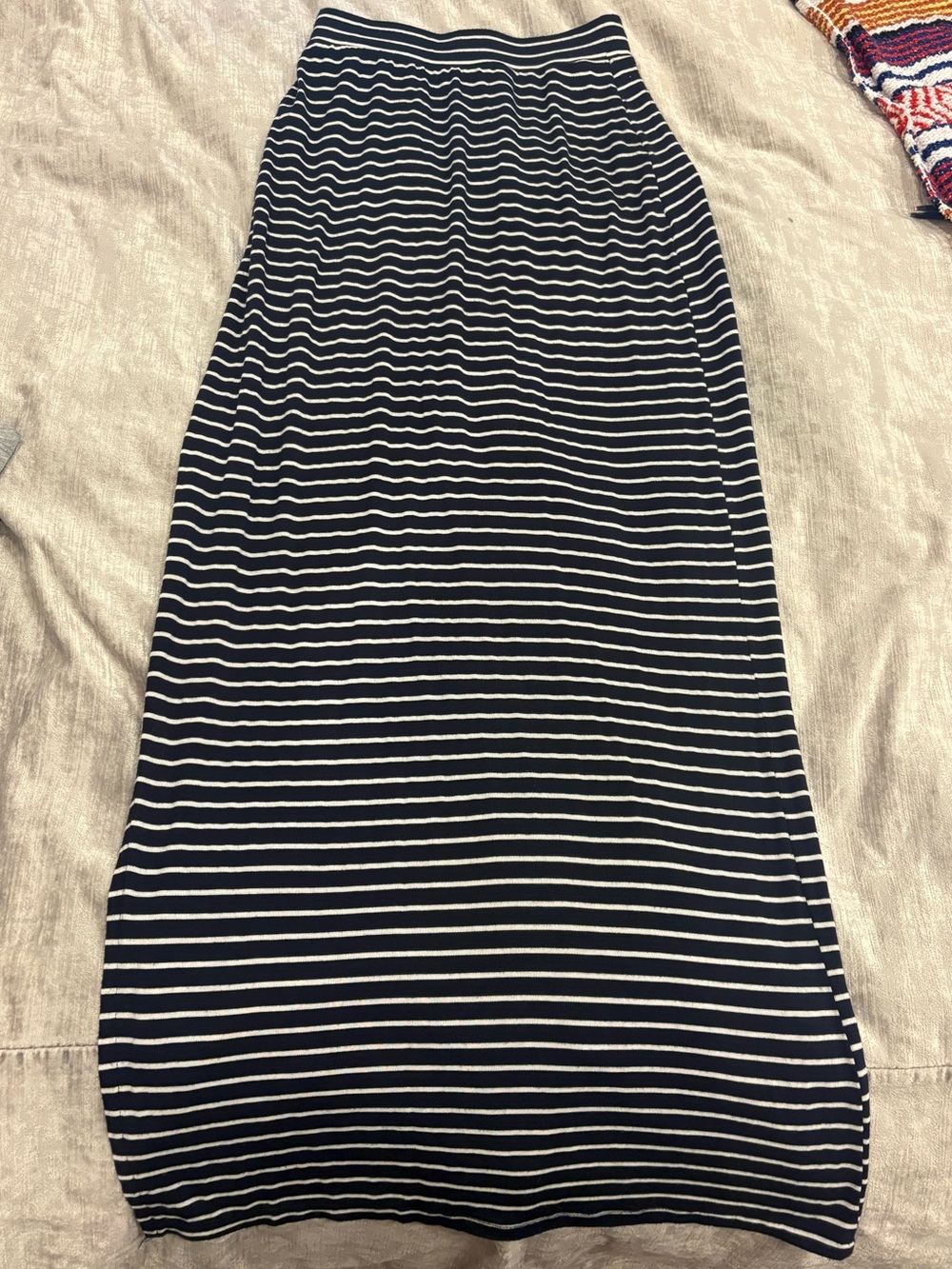 Zara Black & White Striped Maxi Skirt